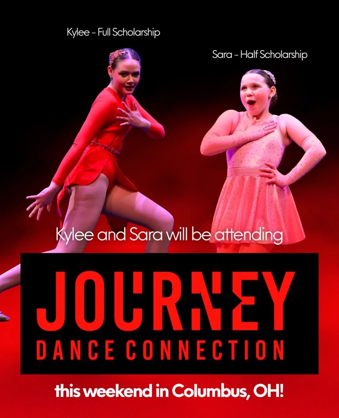 CONGRATS KYLEE &amp; SARA!! 🌟🌟 Two of our most dedicated Studio 301 dancers will be attending Journey Dance Connection in Columbus, OH on scholarship!! 🩷

Kylee and Sara received these scholarships from the staff at Studio 301 for their hard-work 
