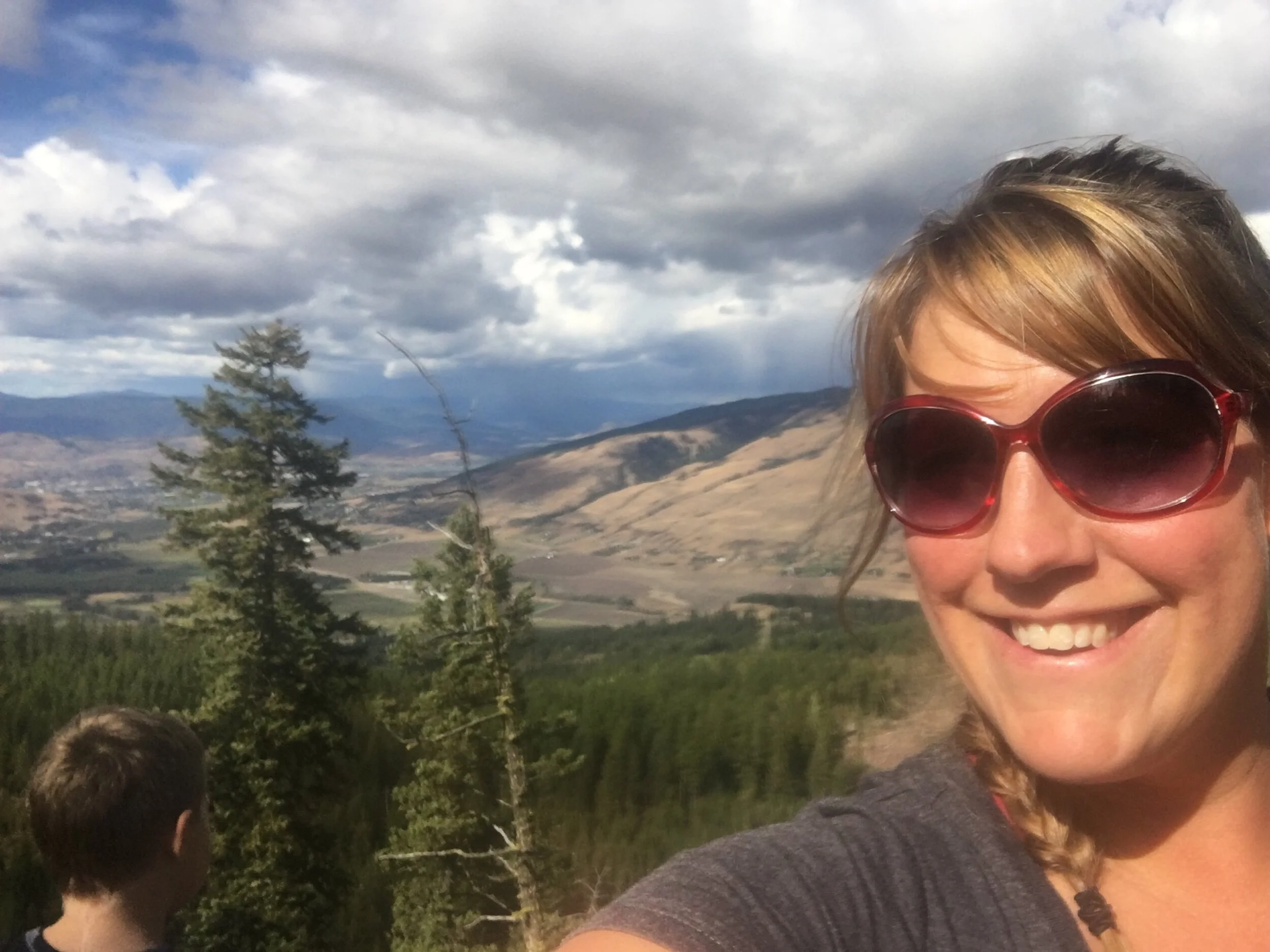This is me, enjoying my hike with my family on a sunny Okanagan day! Shuswap Adventure Girl