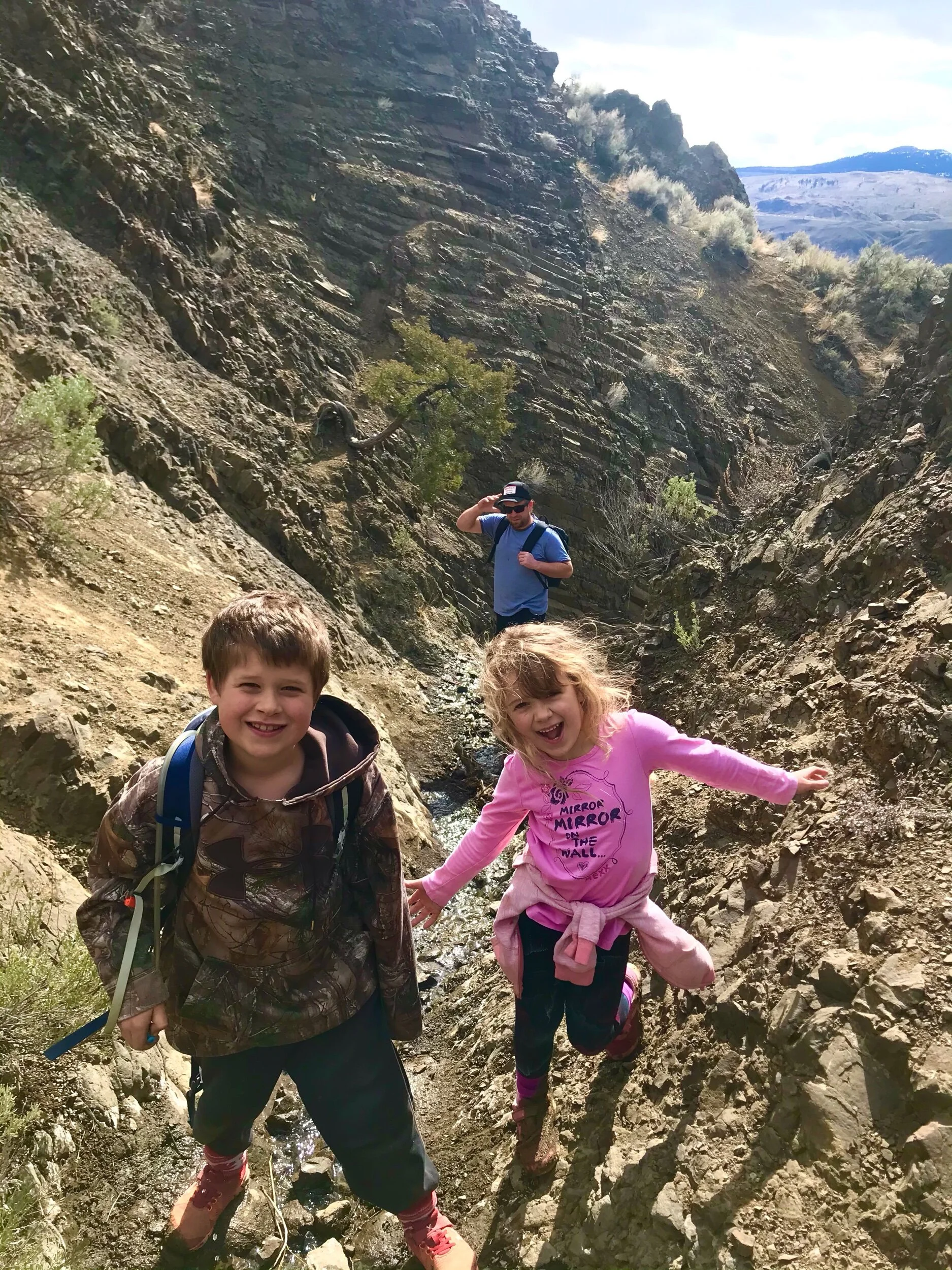 Playing in the creek bed