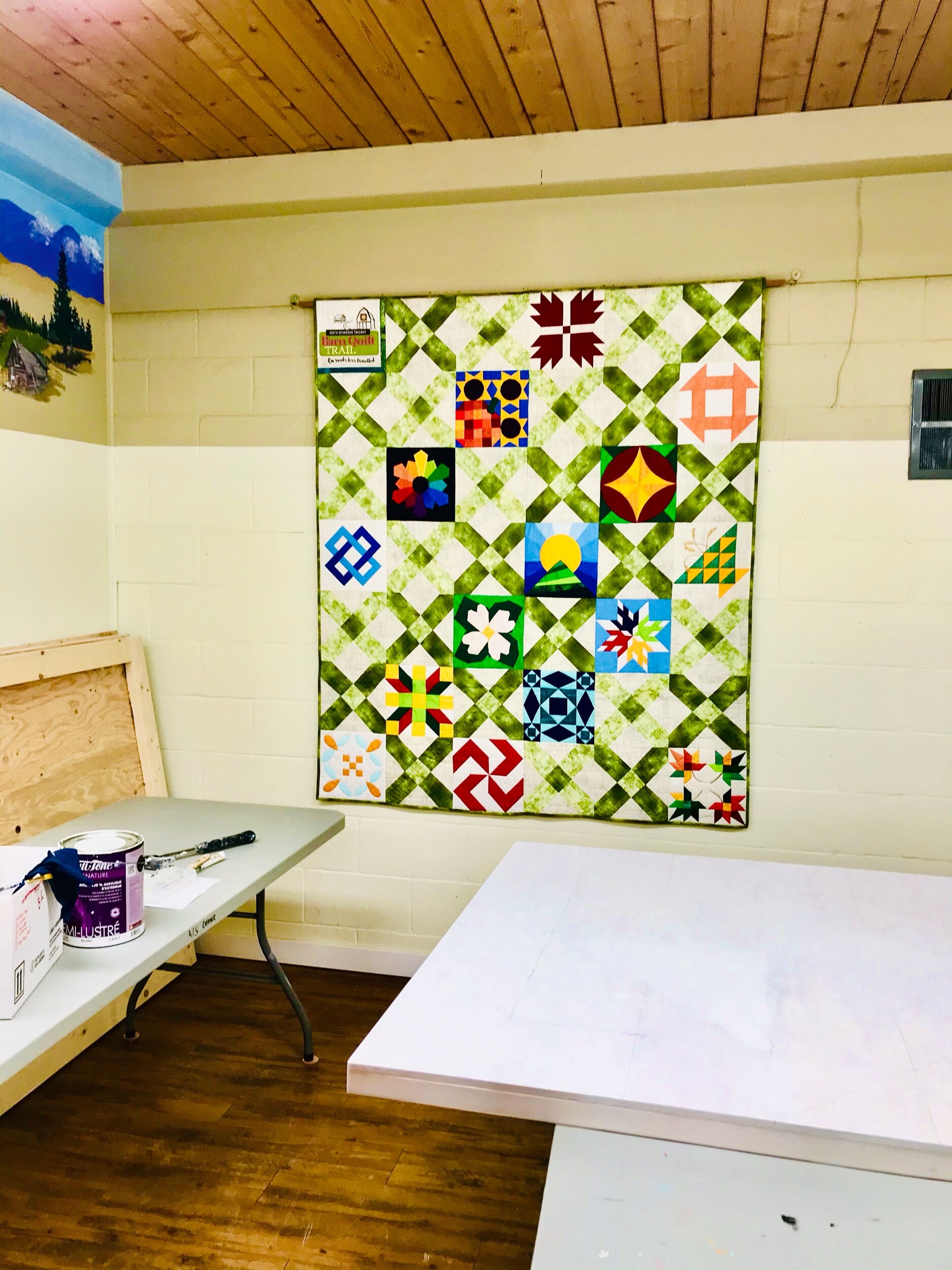 Where the designs and painting take place! At the Armstrong Spallumcheen Chamber of Commerce and Visitor Centre Shuswap Adventure Girl