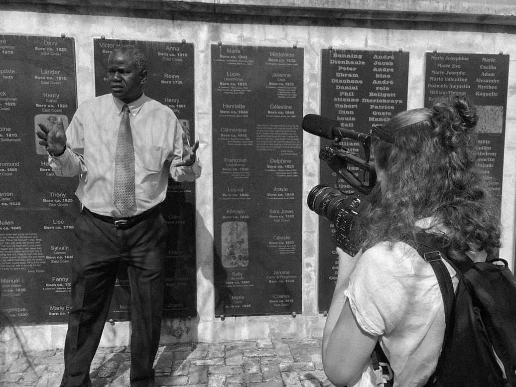  me filming a documentary interview in Louisiana 