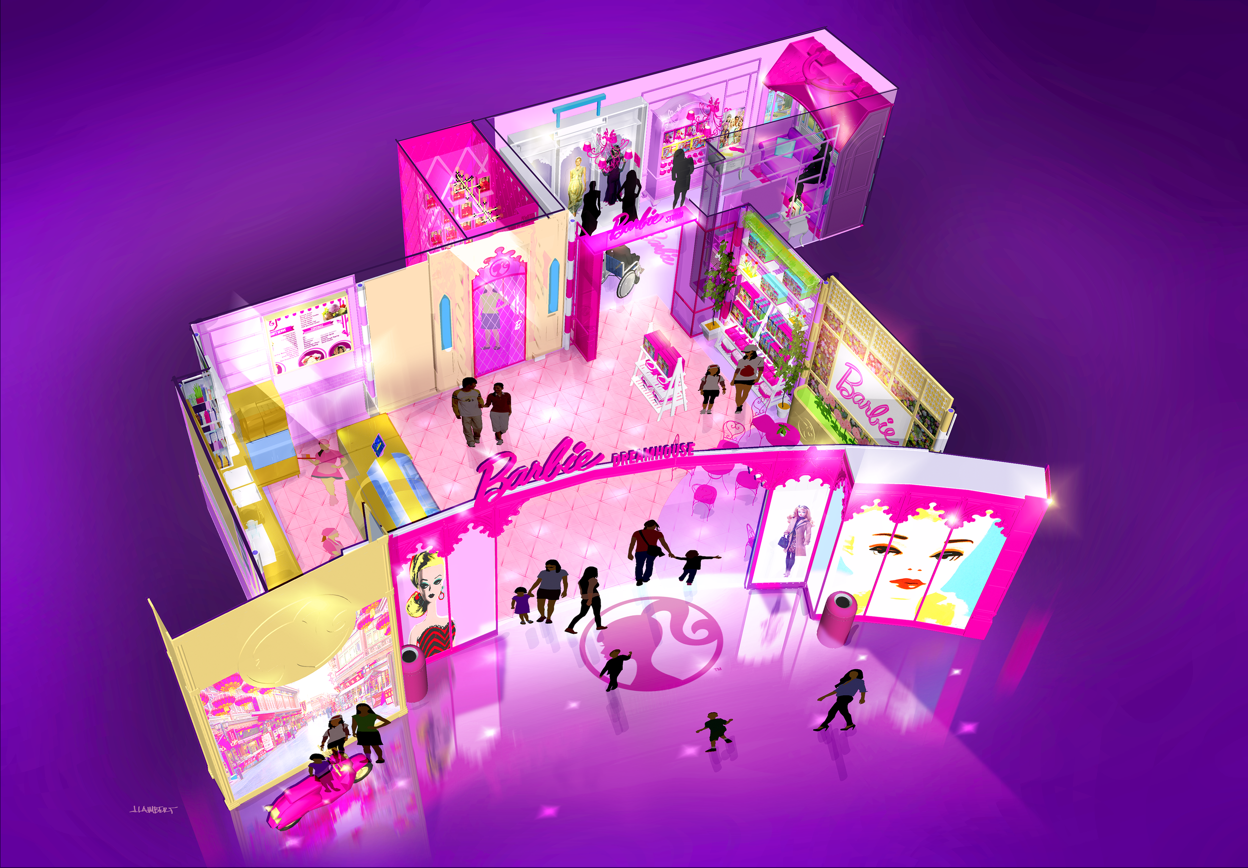 Concept Art Rendering Architectural Visualization Guangzhou China Barbie Sweet Store Studio O Jason Lambert Design