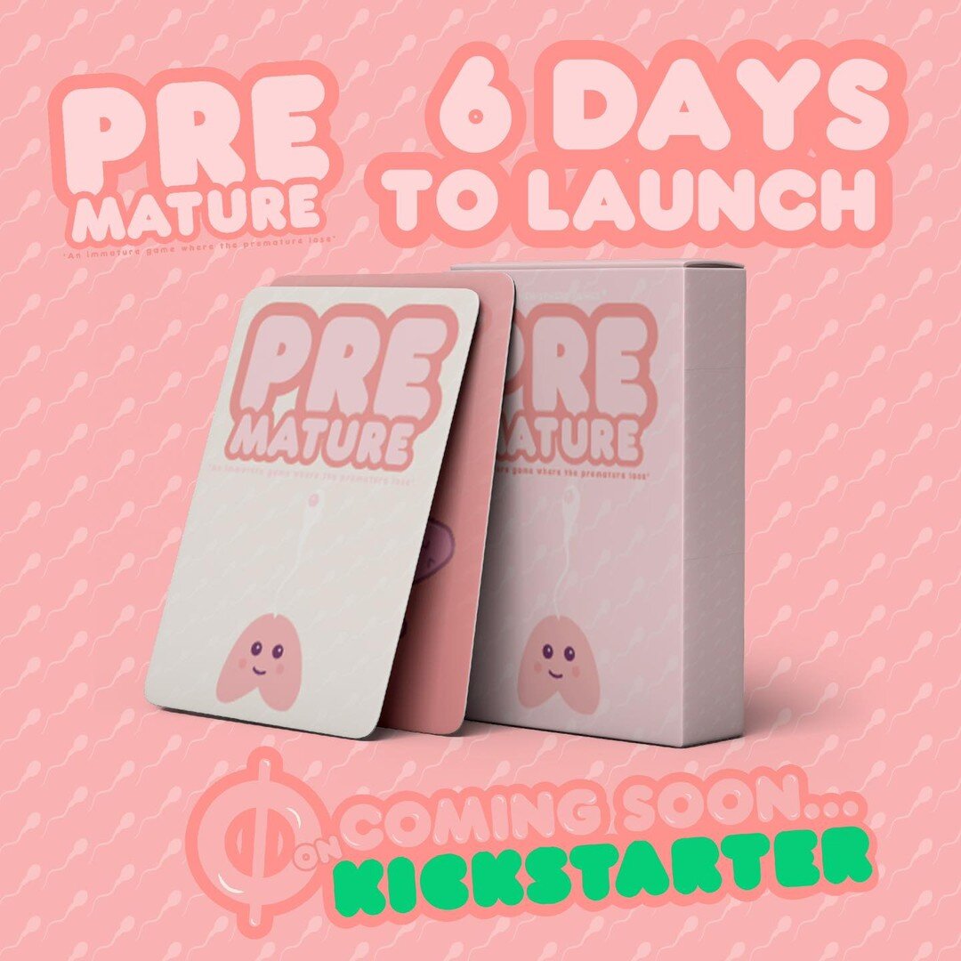 6 days left&hellip;We&rsquo;re getting close!!! 😰

Click the link to get notified for our Kickstarter launch 

https://www.kickstarter.com/projects/hemispheregraphic/premature-an-immature-game-where-the-premature-lose

 
#nsfw #adult #partygame #nov