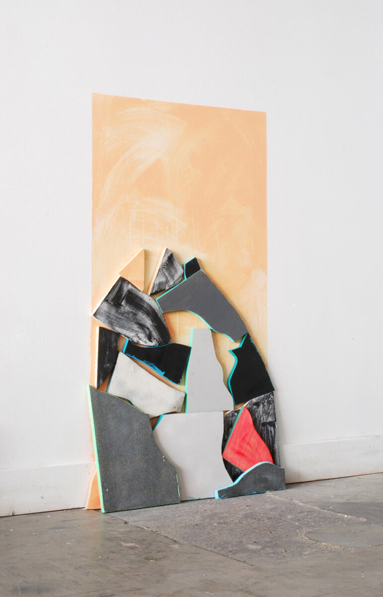   non-structure structure , 2013 Cut and painted wood, latex paint on wall 50 x 30 x 3 inches  