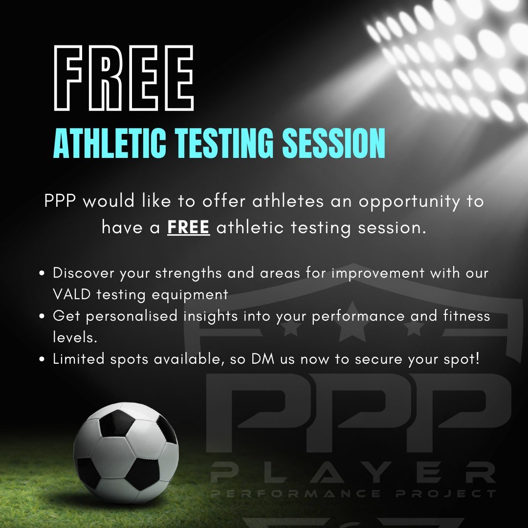 🚨 Attention soccer enthusiasts! 🚨

Ready to kickstart your journey to peak performance? ⚽️💥 We're excited to offer FREE Soccer Athletic Testing Sessions for a limited time only! 📅

🏃&zwj;♂️ Run faster
💨 Improve agility
🏋️&zwj;♀️ Jump Higher

U