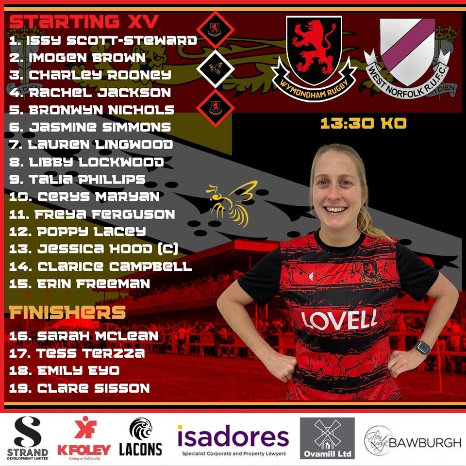 Here is your Wasps team who take on Diss &amp; West Norfolk tomorrow in a bid for some County Cup silverware 🏆!
Let's get down to Diss and support our women to cup glory! 🔴🐝⚫️

Let's go Wymondham! 🏉