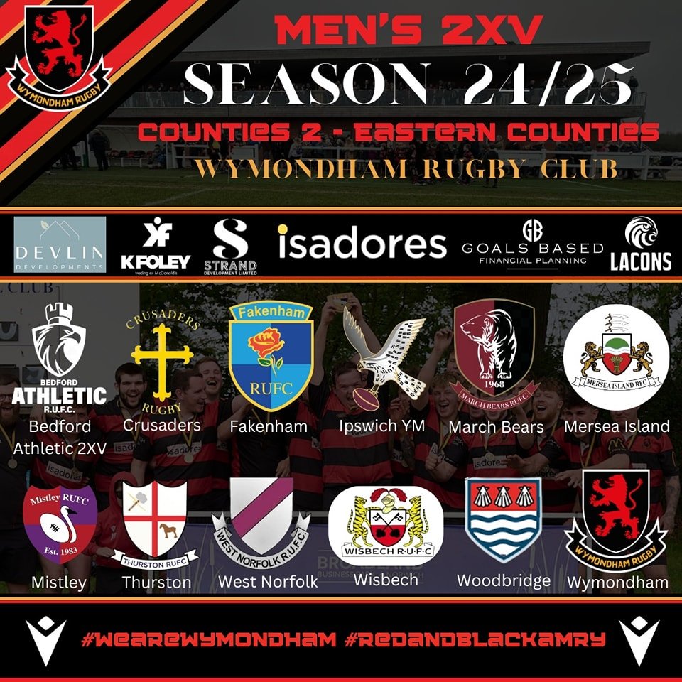🎉 2024/25 - League Announcement. 

Our 2XV look forward to level 8 rugby, a few local derby's and some new opposition to challenge us in this new chapter of Wymondham Rugby. 🔴⚫️

👀 Keep an eye out for fixtures next month! 

#redandblackarmy #level