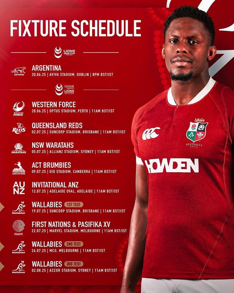 🏉 Catch All the British &amp; Irish Lions Action at Wymondham Rugby Club! 🦁

Join us in the Lions' Den on Saturday morning as the British &amp; Irish Lion's kick off their tour campaign against Western Force 🇭🇲!

Bar Open at 10:30am ☕️ 
Kick Off 