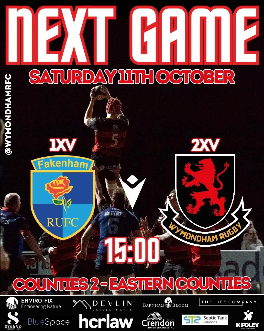 Round 4 &ndash; 2XV Local Derby Showdown!

This weekend, our 2XV goes head-to-head with Fakenham in what promises to be a cracking contest. Just one point separates the sides, and with both teams chasing their second league win, there&rsquo;s plenty 