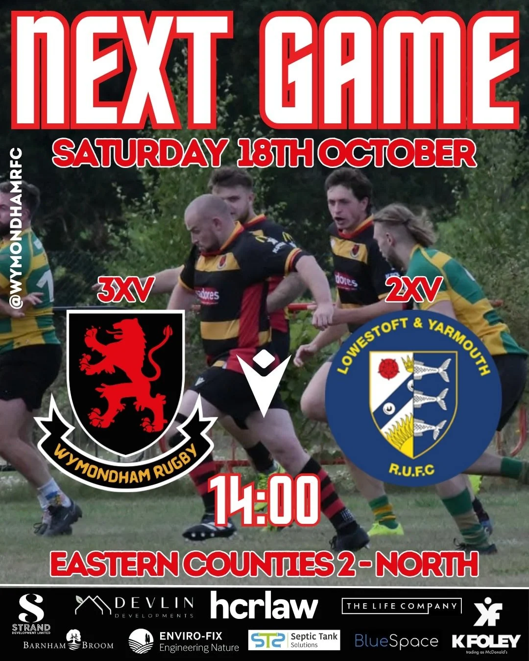 After a week off, our 3XV are chomping at the bit to get back out there! The lads are ready to go head-to-head with @lyrugby 2XV on Pitch 3.

We&rsquo;re looking forward to a great battle on the field &mdash; and a few well-earned beers together afte