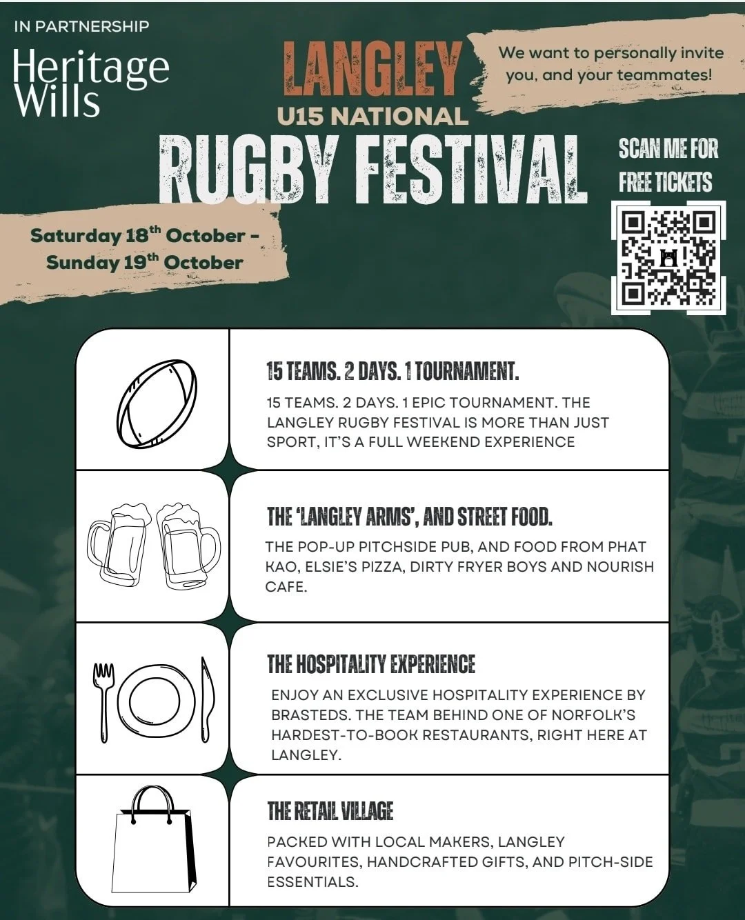 Best of luck to our U15s, who may be representing their school this weekend! 🔴⚫️

If you're not joining us this weekend, why not head over  to Langley School in Loddon this weekend. It's the 12th National Under 15 Rugby Festival, and this year's pro