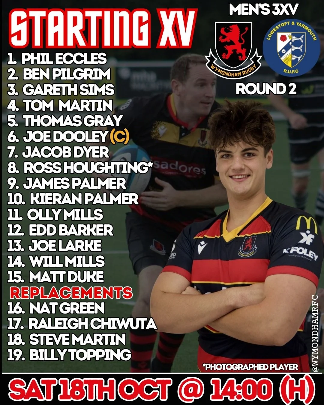 🏉🔥 3XV Teamsheet 🔴⚫️

Our mighty 3s welcome Lowestoft &amp; Yarmouth to Barnard Fields tomorrow.

After a brilliant start to their league campaign, the lads are ready for another big challenge &mdash; let&rsquo;s get behind them and bring that Red