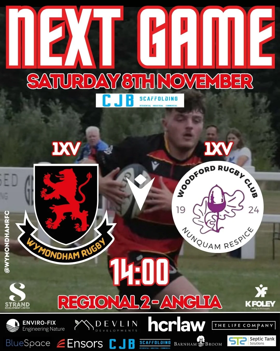 Rugby is back with a bang at Barnard Fields this coming Saturday! 🔴⚫️

Our 1XV welcomes @woodford_rugby_club as we look to put things right after the last fixture.
A huge home crowd is expected &mdash; so gather your mates, wear your red &amp; and b