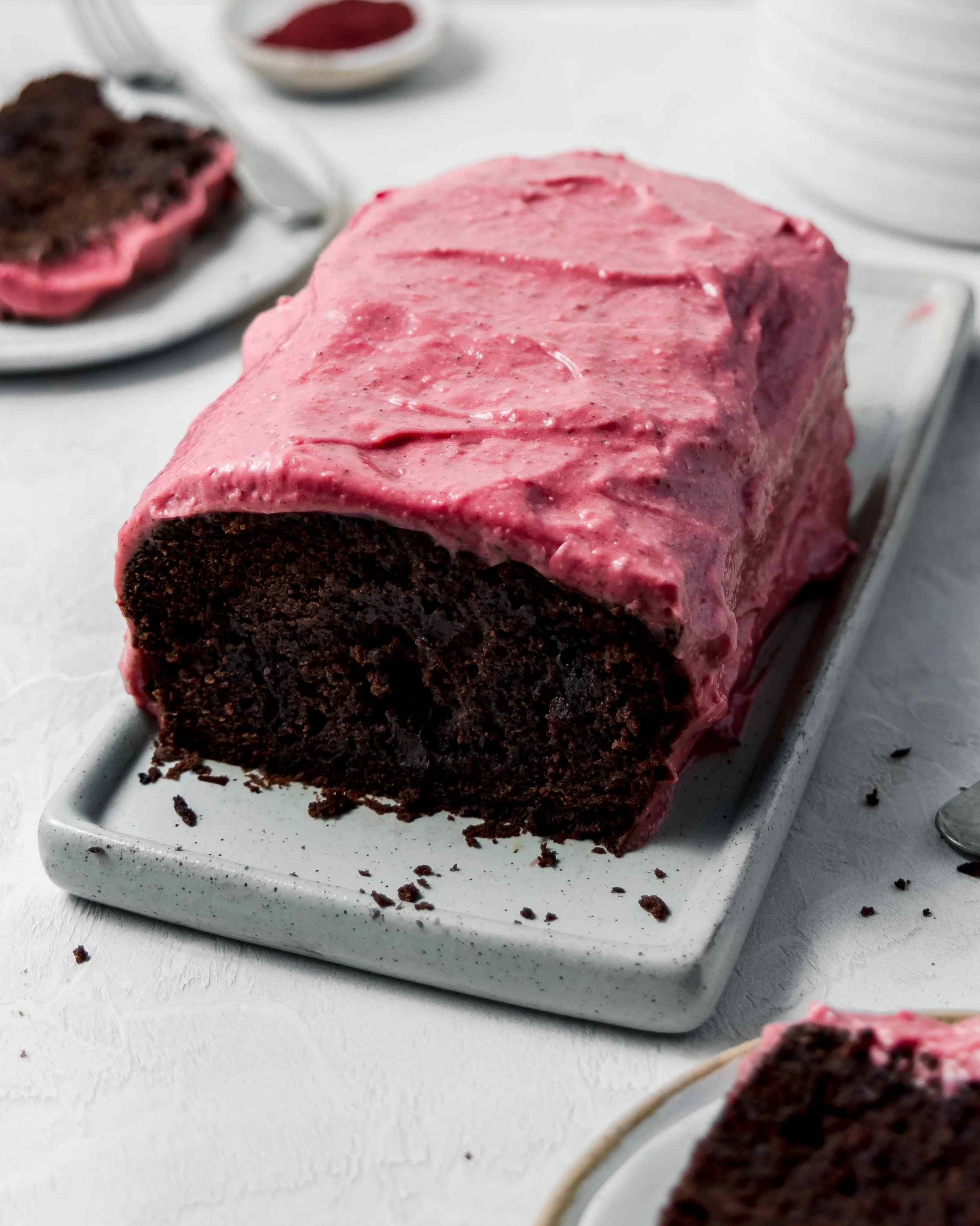 Pink Frosted Chocolate Loaf