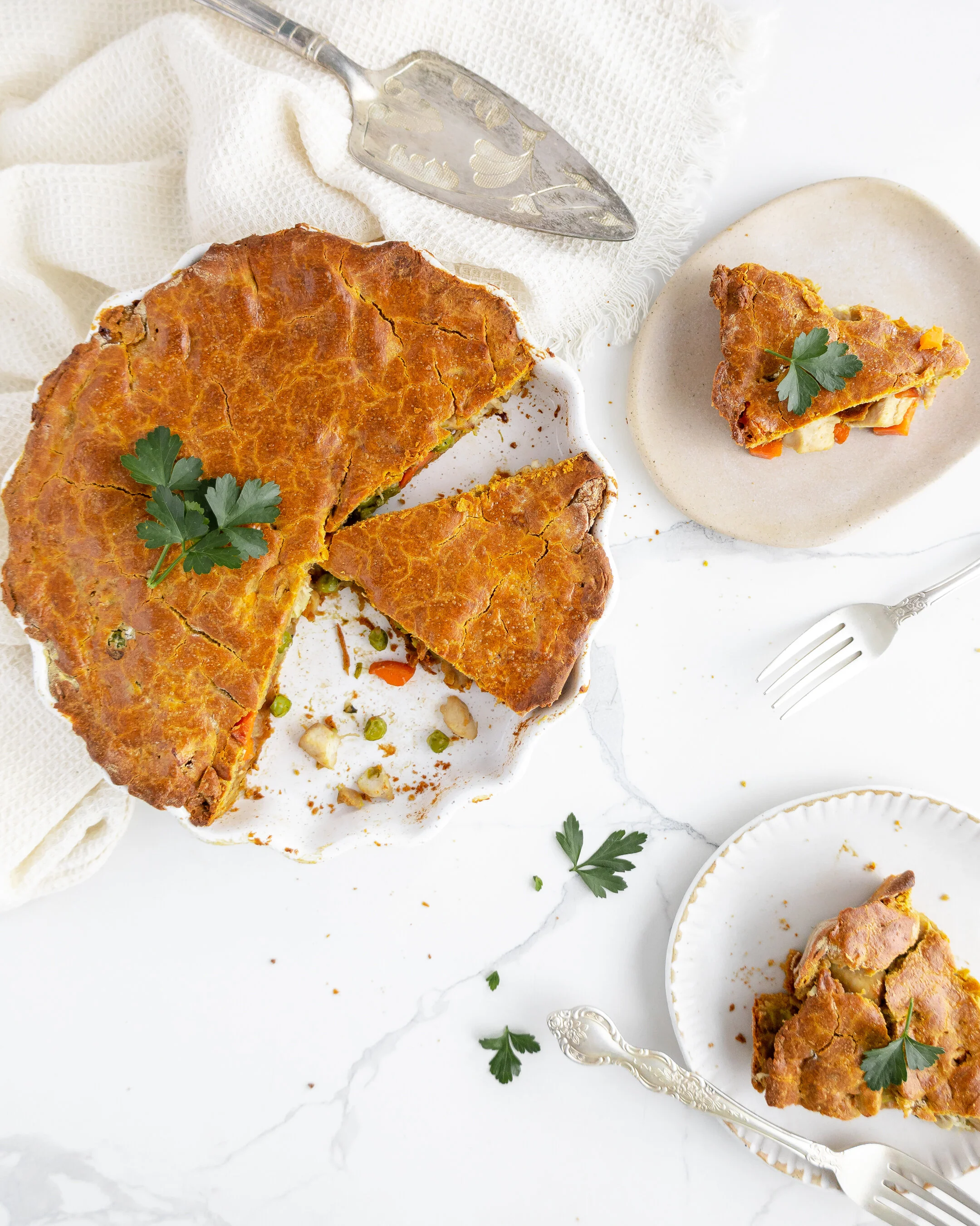 Chicken &amp; Leek Pie with Sweet Potato Crust