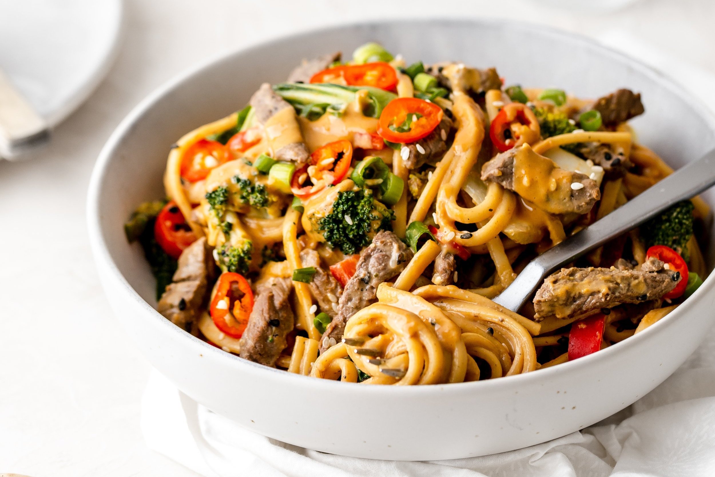 Almond Satay Beef Noodles
