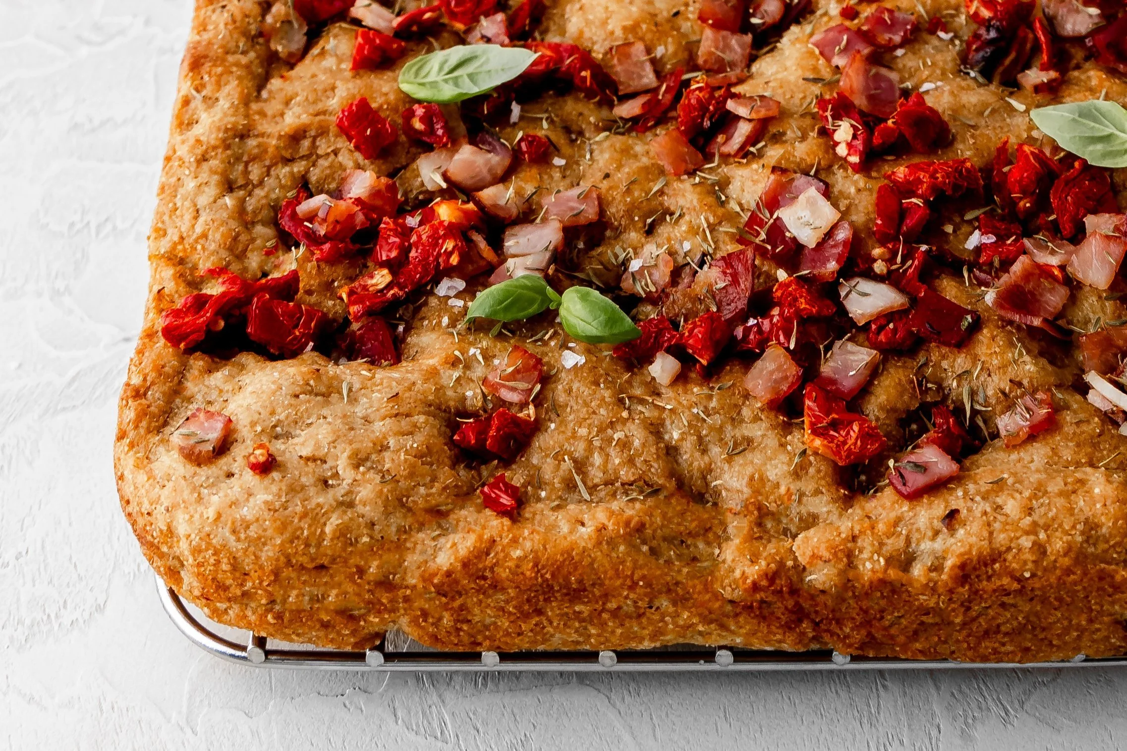 Garlic, Sun-dried Tomato &amp; Bacon Focaccia