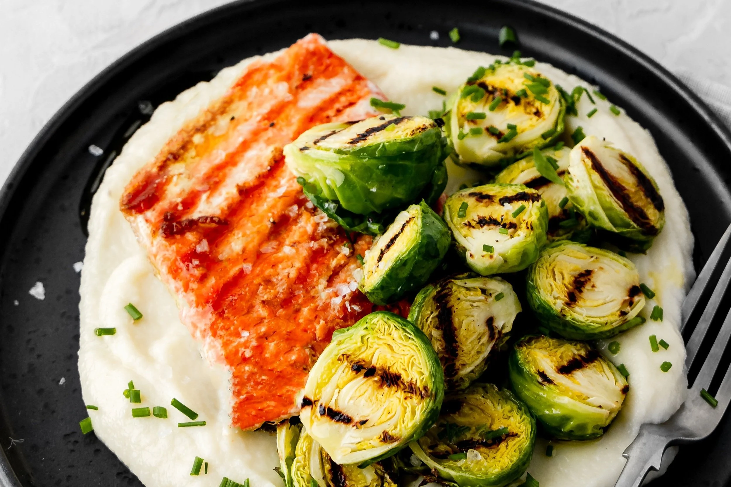 Grilled Salmon with Cauli Puree