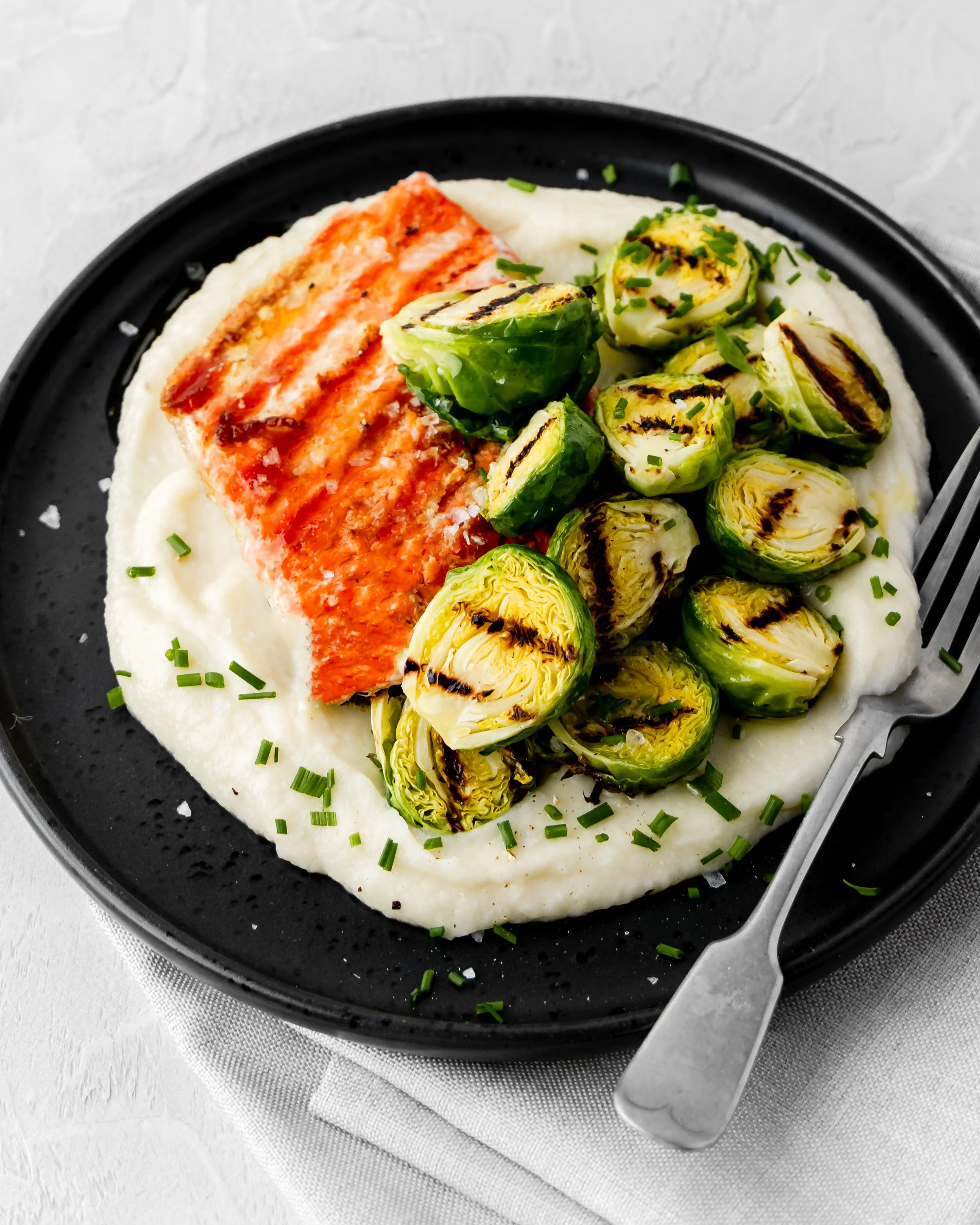 Grilled Salmon with Cauli Puree