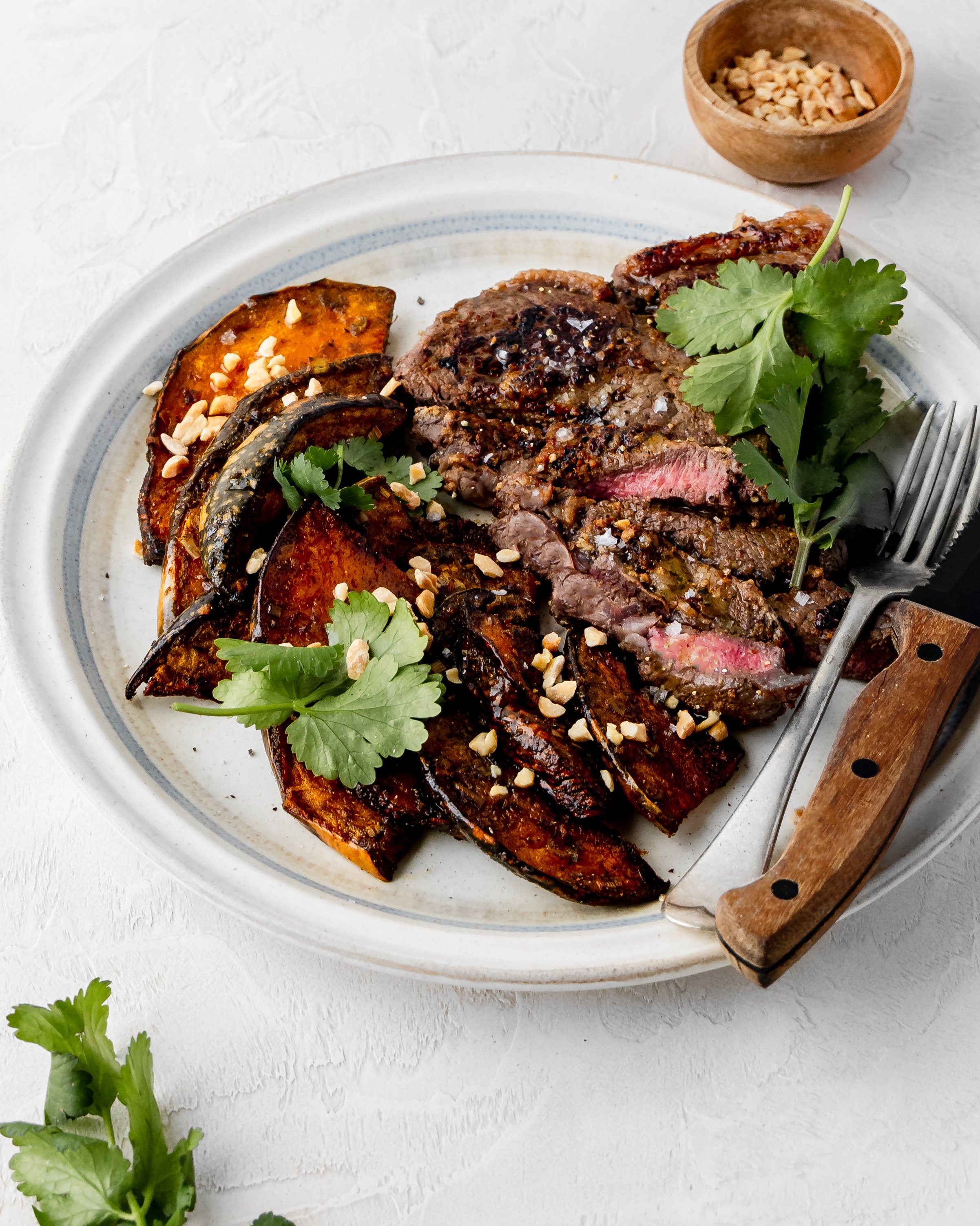 Dijon Rump Steak with Roasted Lemongrass Pumpkin