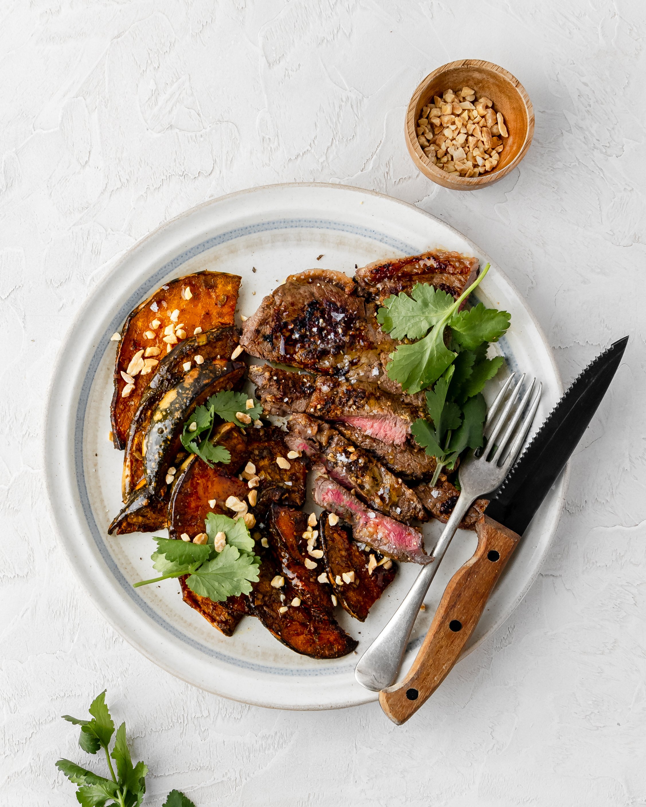 Dijon Rump Steak with Roasted Lemongrass Pumpkin