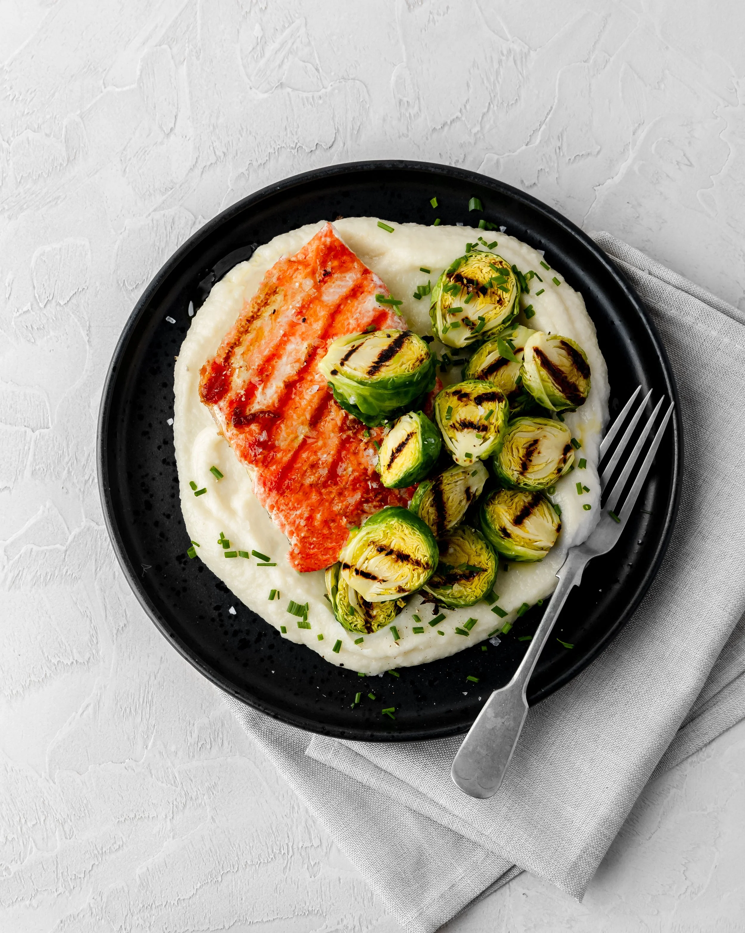 Grilled Salmon with Cauli Puree