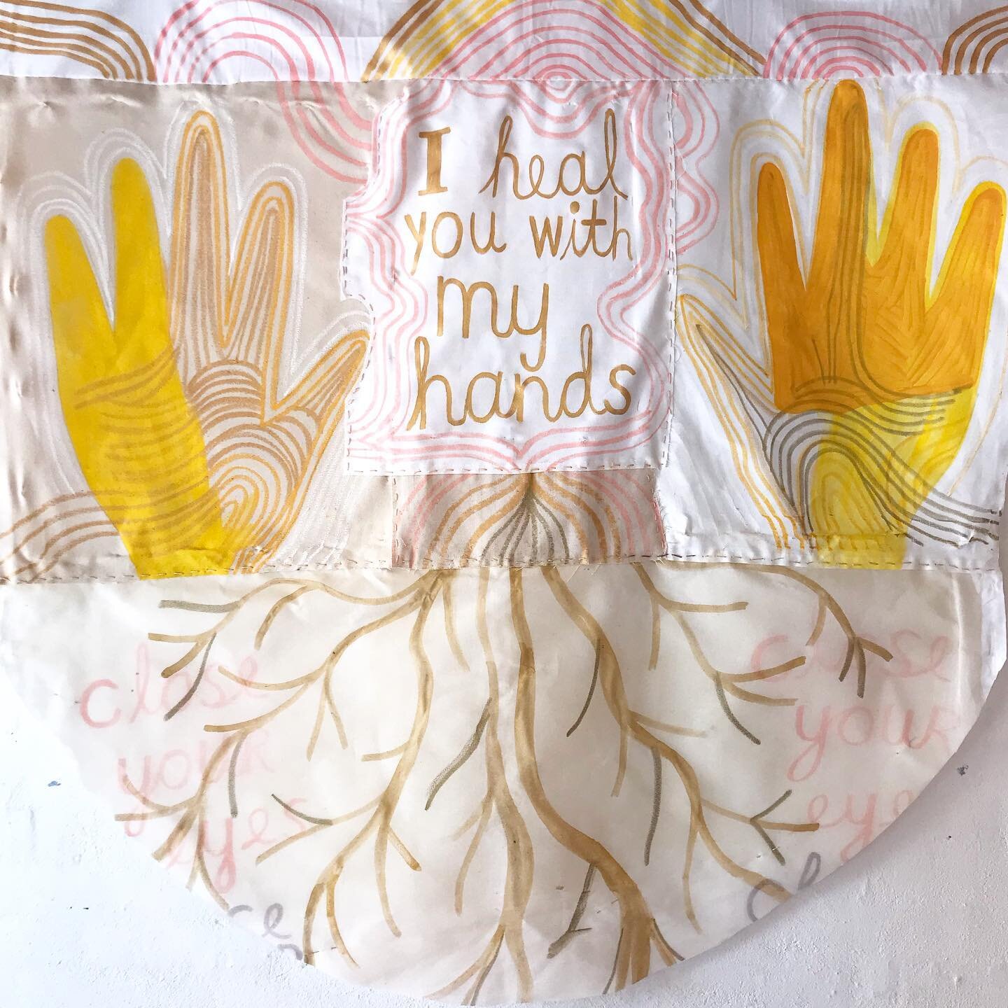 'I heal you with my hands'. Studio time. Textile piece with paint and stitches.

#scandinavianart
#danishart
#turpsbanana
#statenskunstfond
#danishartsfoundation