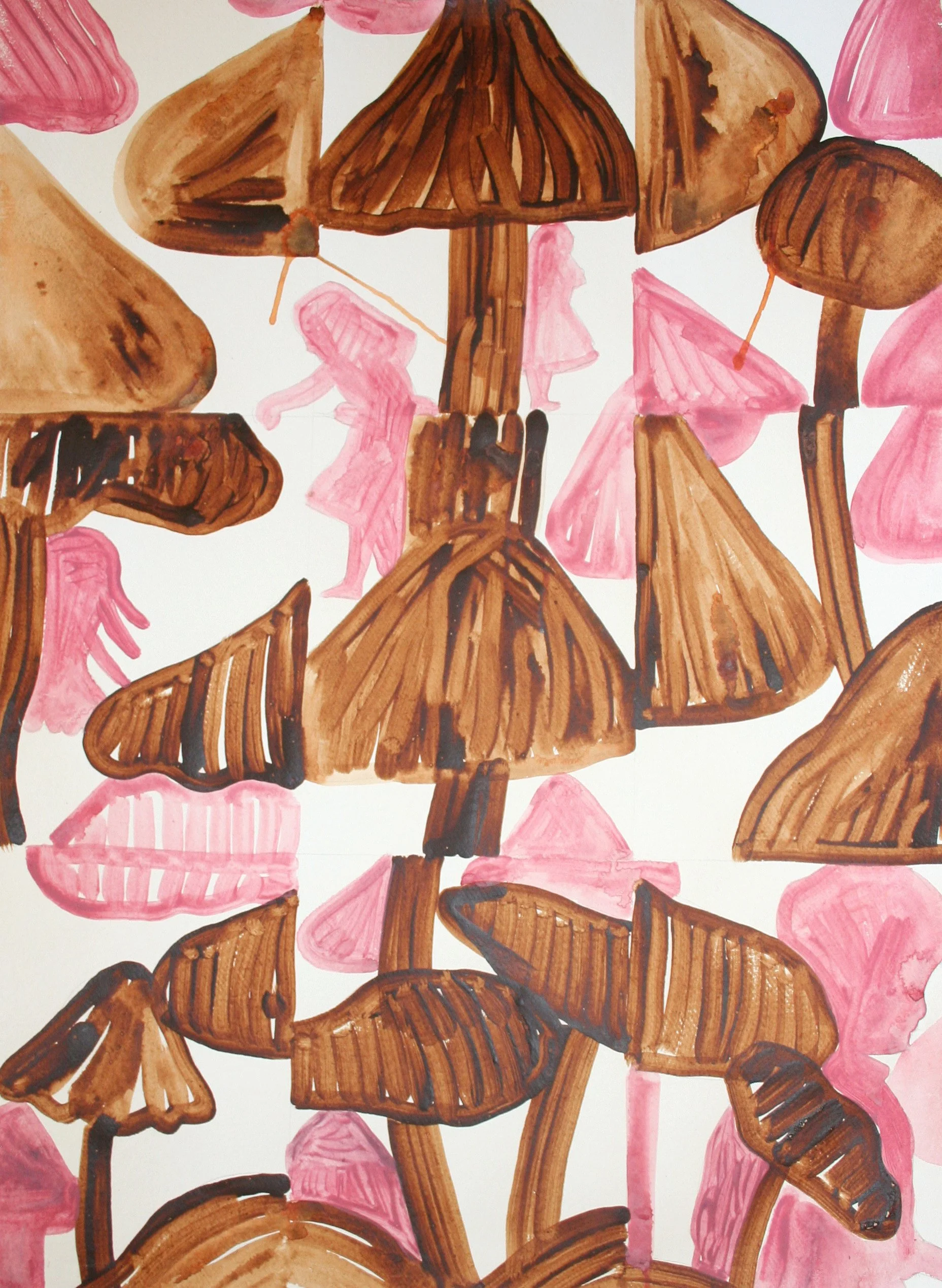 'Spirits'. Acrylics on khadi paper. 70cmx60cm. 2022