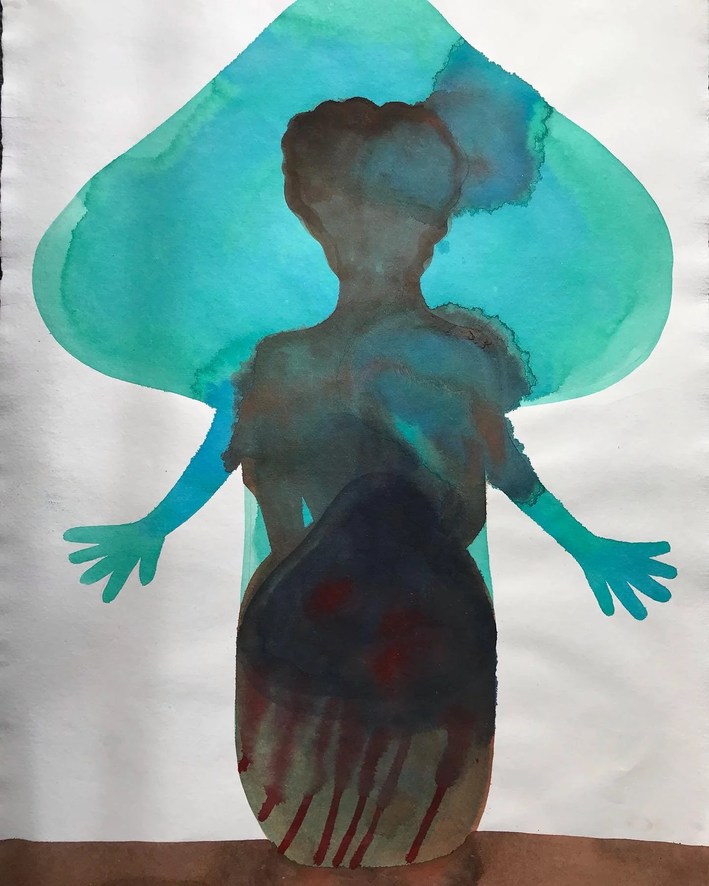 'Infinite Layers'. Inks on khadi paper. 76cmx57cm. 2022