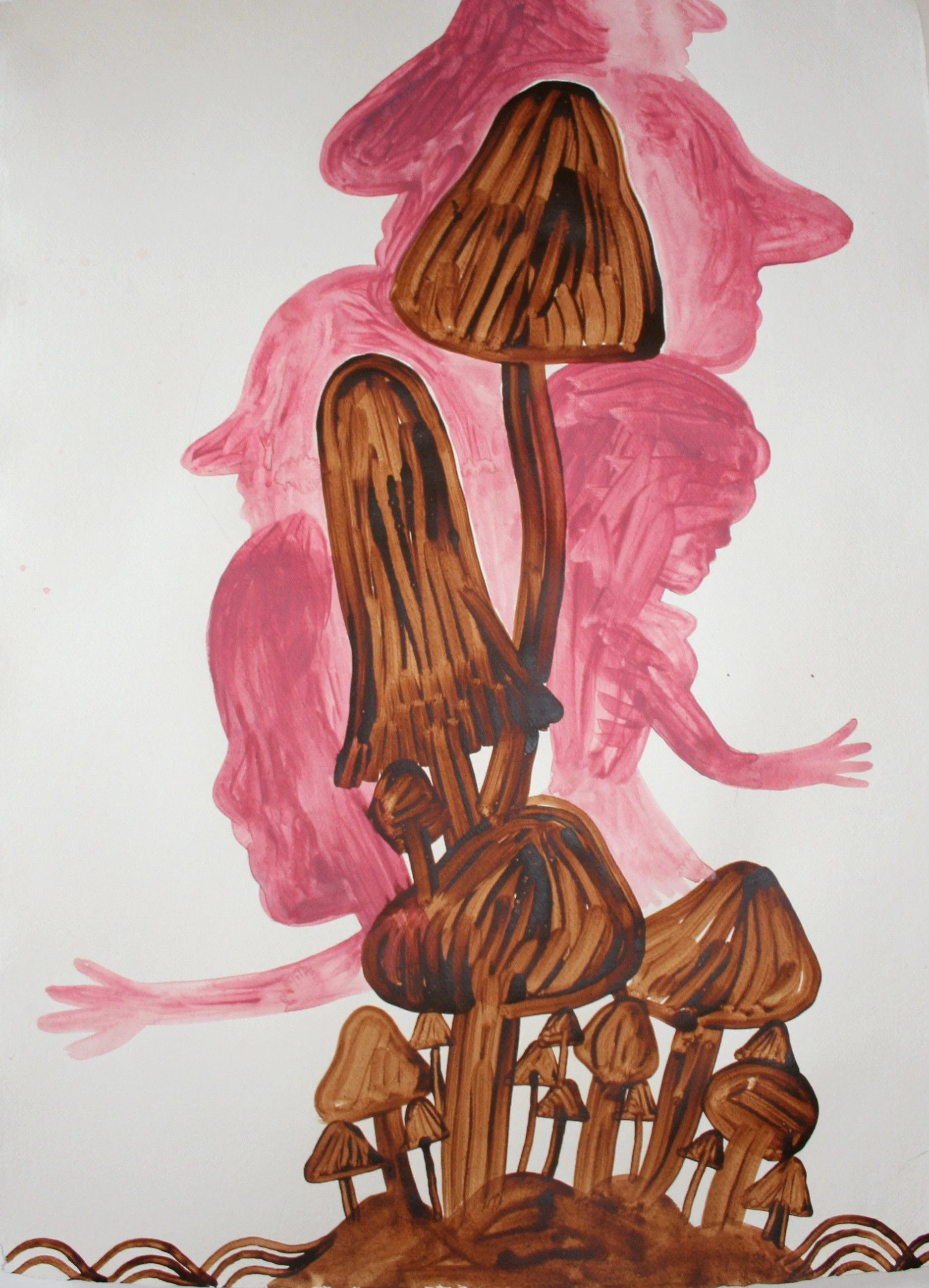 'Spirits'. Acrylics on khadi paper. 70cmx60cm. 2022