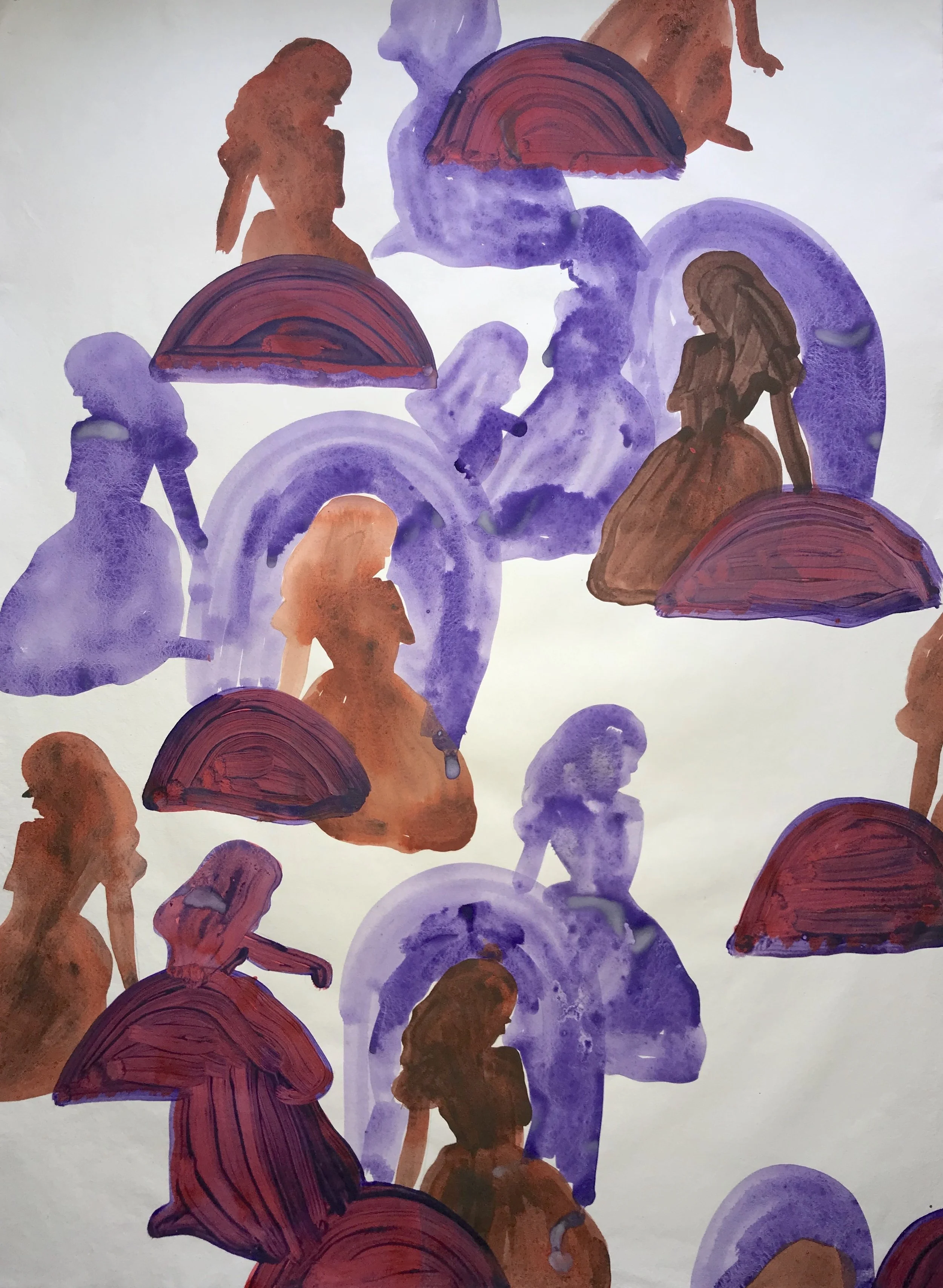 'Childhood Patterns'. Acrylics on khadi paper. 70cmx60cm. 2022