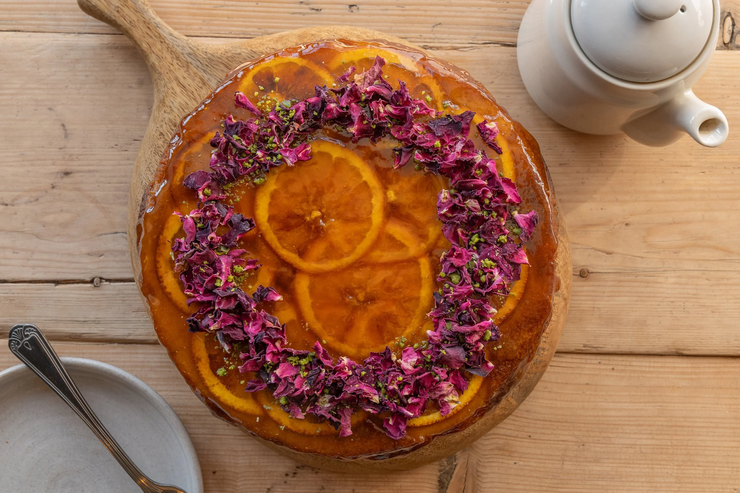 Orange Pistachio Polenta Cake