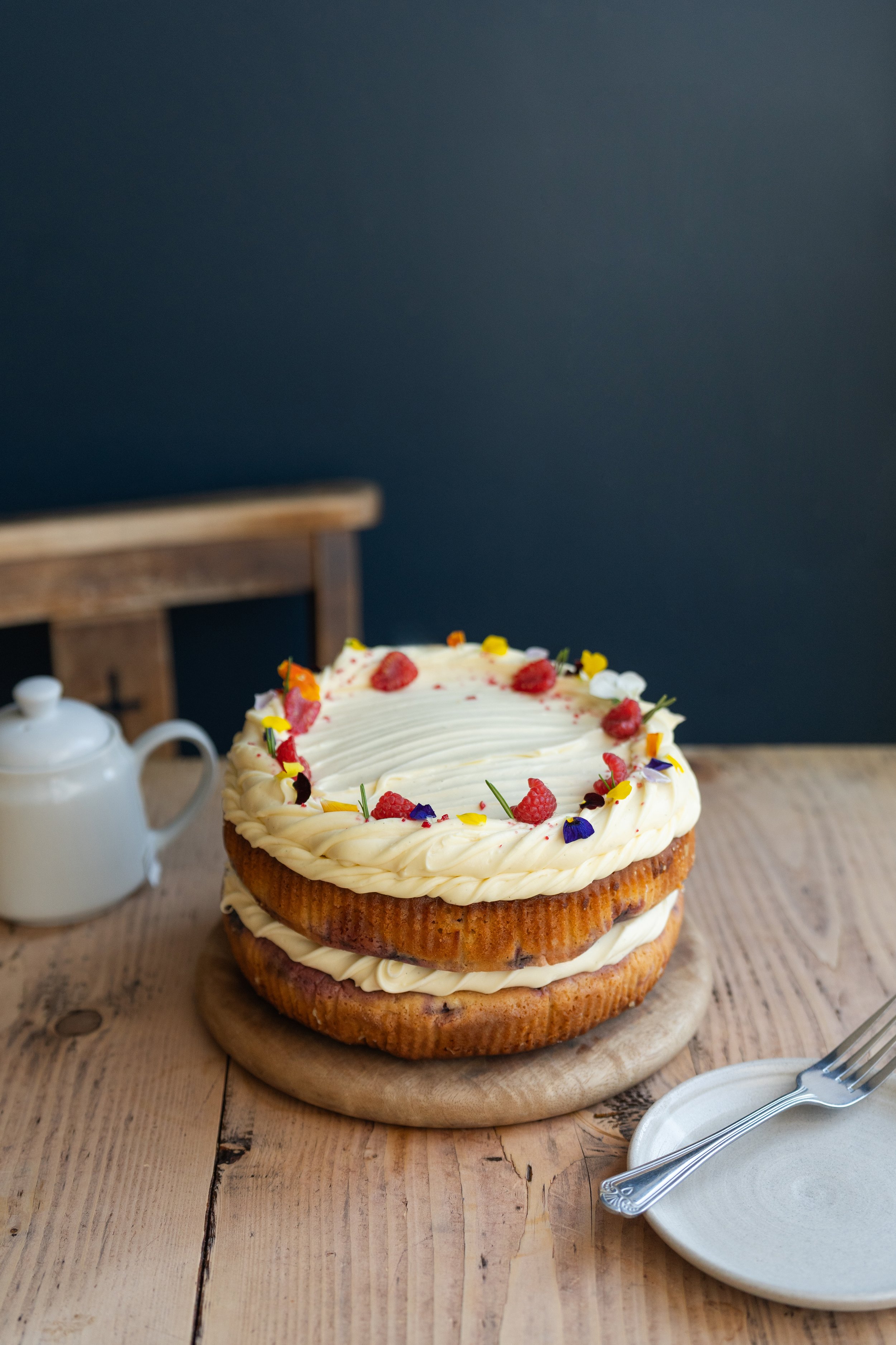 Blackberry Lemon Polenta Cake
