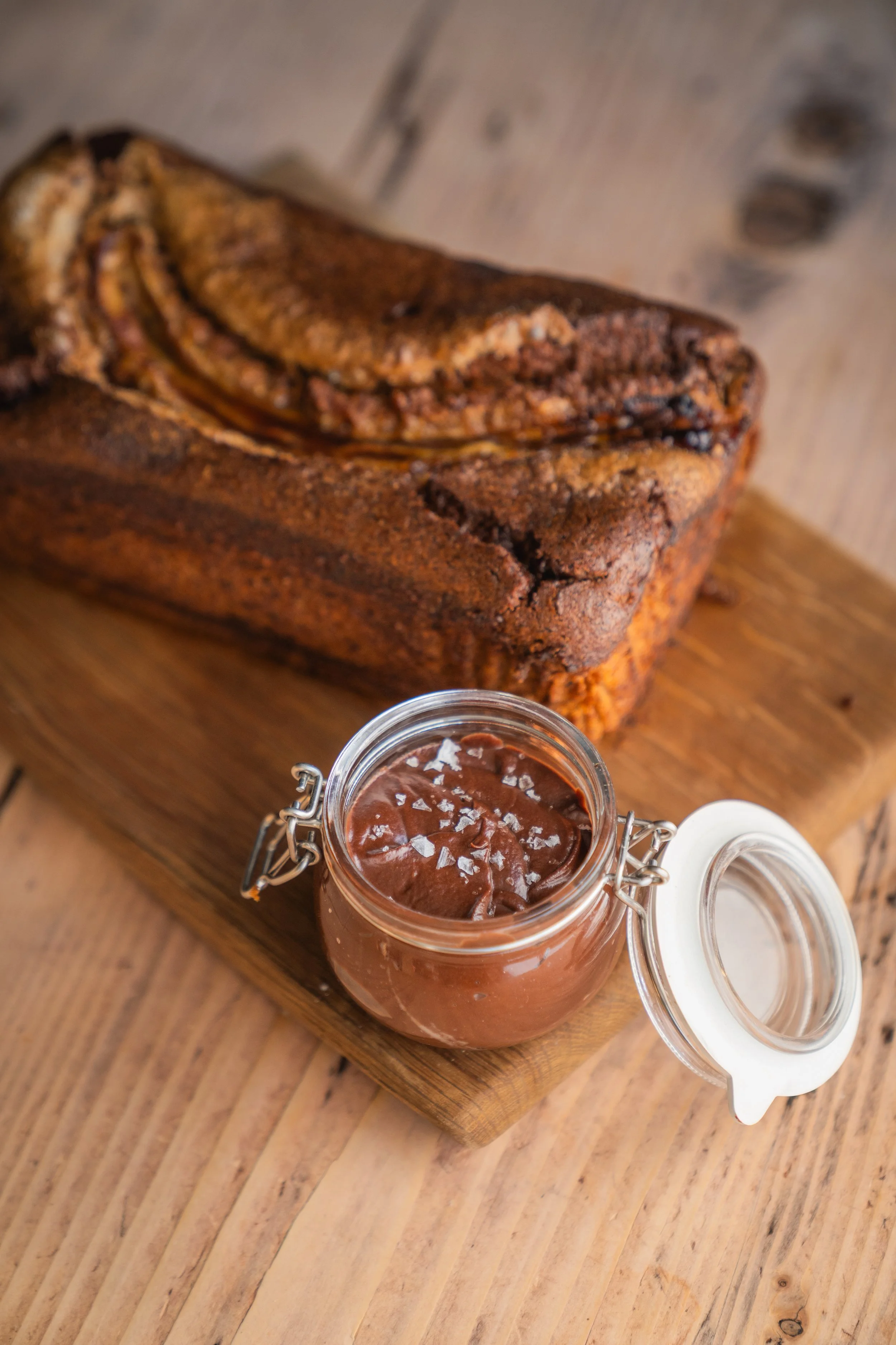 Banana Bread with Chocolate Butter
