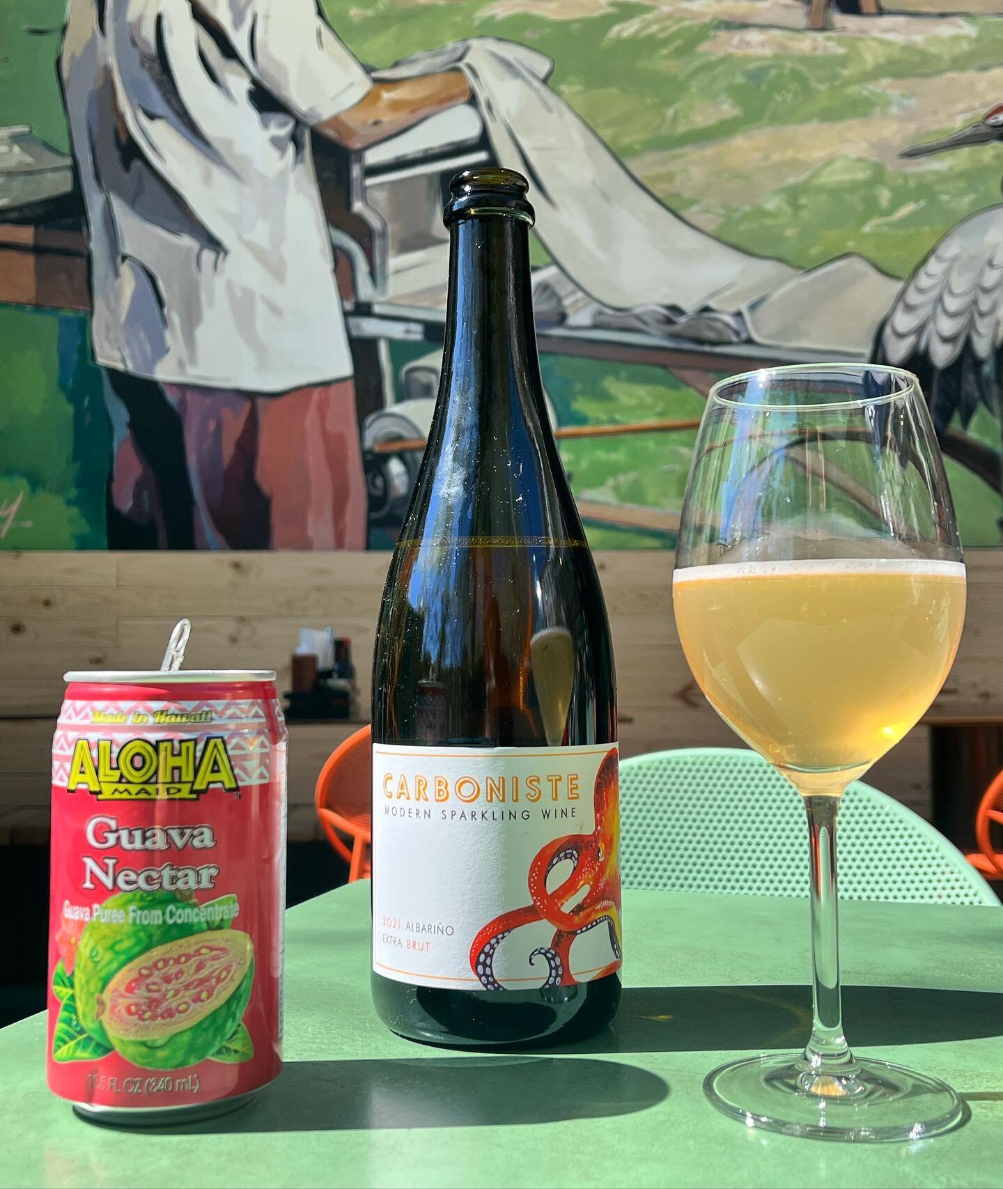 It&rsquo;s not technically on the menu, but a staff fave over at DTLA is the &lsquo;Guava-mosa&rsquo; - just pair some @carbonistewine Sparkling Albari&ntilde;o with a splash of guava juice and your weekend just got a lot more ~tropical~