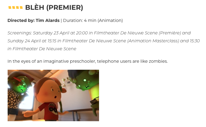 Winner of best animated Film in Limburg film festival. Sound design and mix done by Double Helix