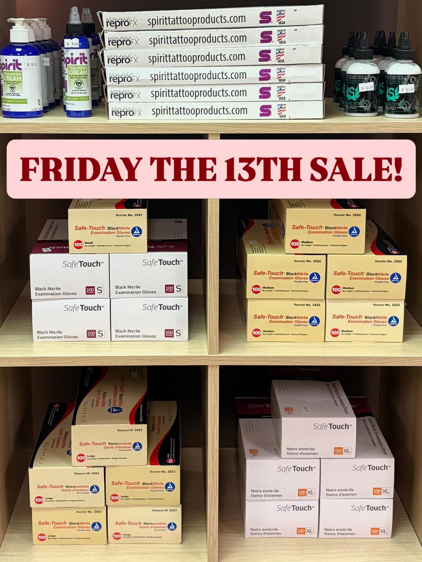 Friday the 13th flash days are exciting, and busy, and fun, and fast paced, which means lots of setup and tear down from client to client. 

To help out with that, we&rsquo;re offering 13% off all of our procedural, medical, and sanitization supplies