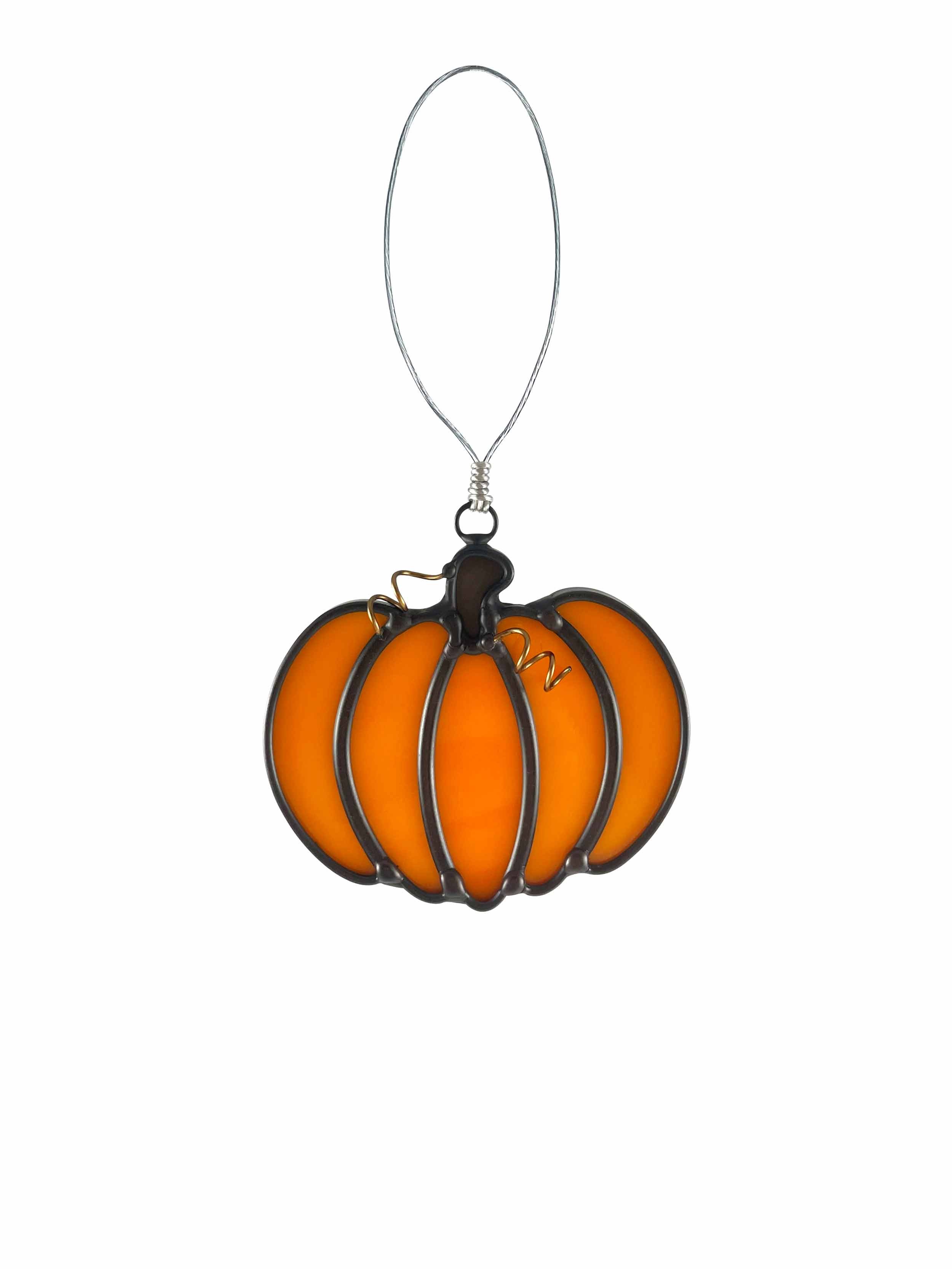 Stained Glass Pumpkin Ornament Handmade By Glasswork Pixie