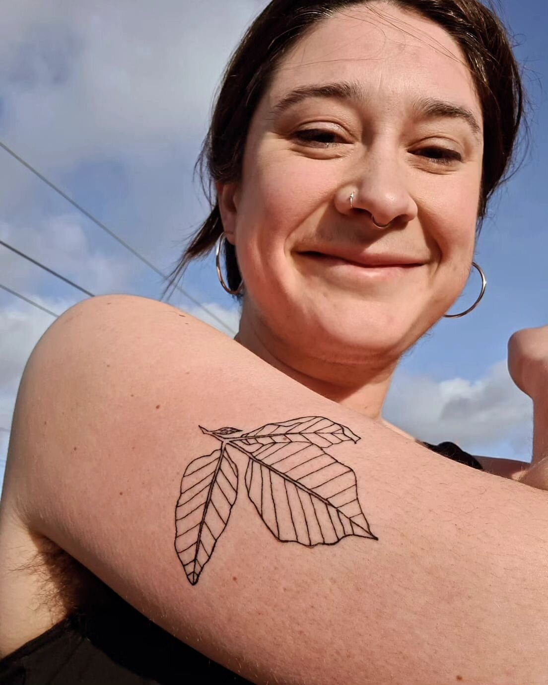 I was up in Glasgow this weekend doing a wee guest spot. These are 2 of 3 beech leaf tattoos which are for a group of friends who have known each other for 30+years! An honour to be asked to design and tattoo these for them. #bristoltattoo #glasgowta