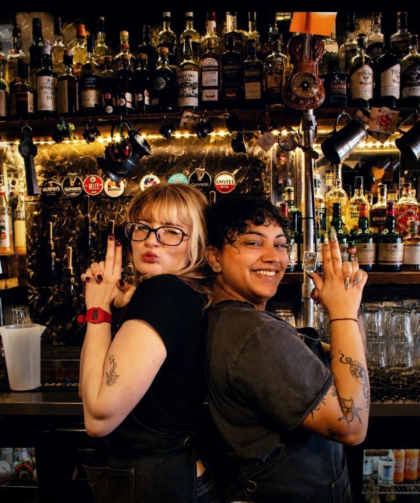 Your local neighbourhood mischief makers 👀 

Elisa &amp; Gina will be here all weekend slinging cocktails, stirring up trouble and keeping the craic flowing &lsquo;til late. 

Happy Friday ya&rsquo;ll! Sl&aacute;inte 🍻 ☘️

#ireland #london #londonc