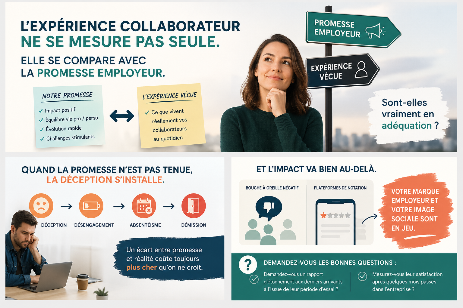 L’Expérience collaborateur ne se mesure pas seule, elle se compare avec la Promesse employeur