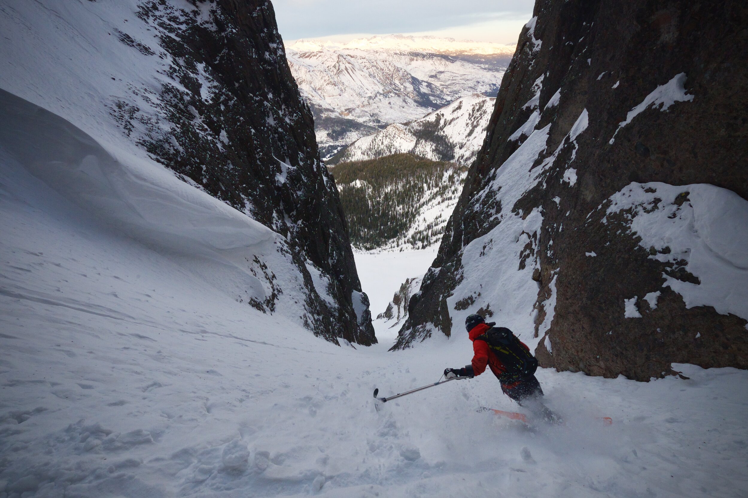 Vasu skiing down a mountain