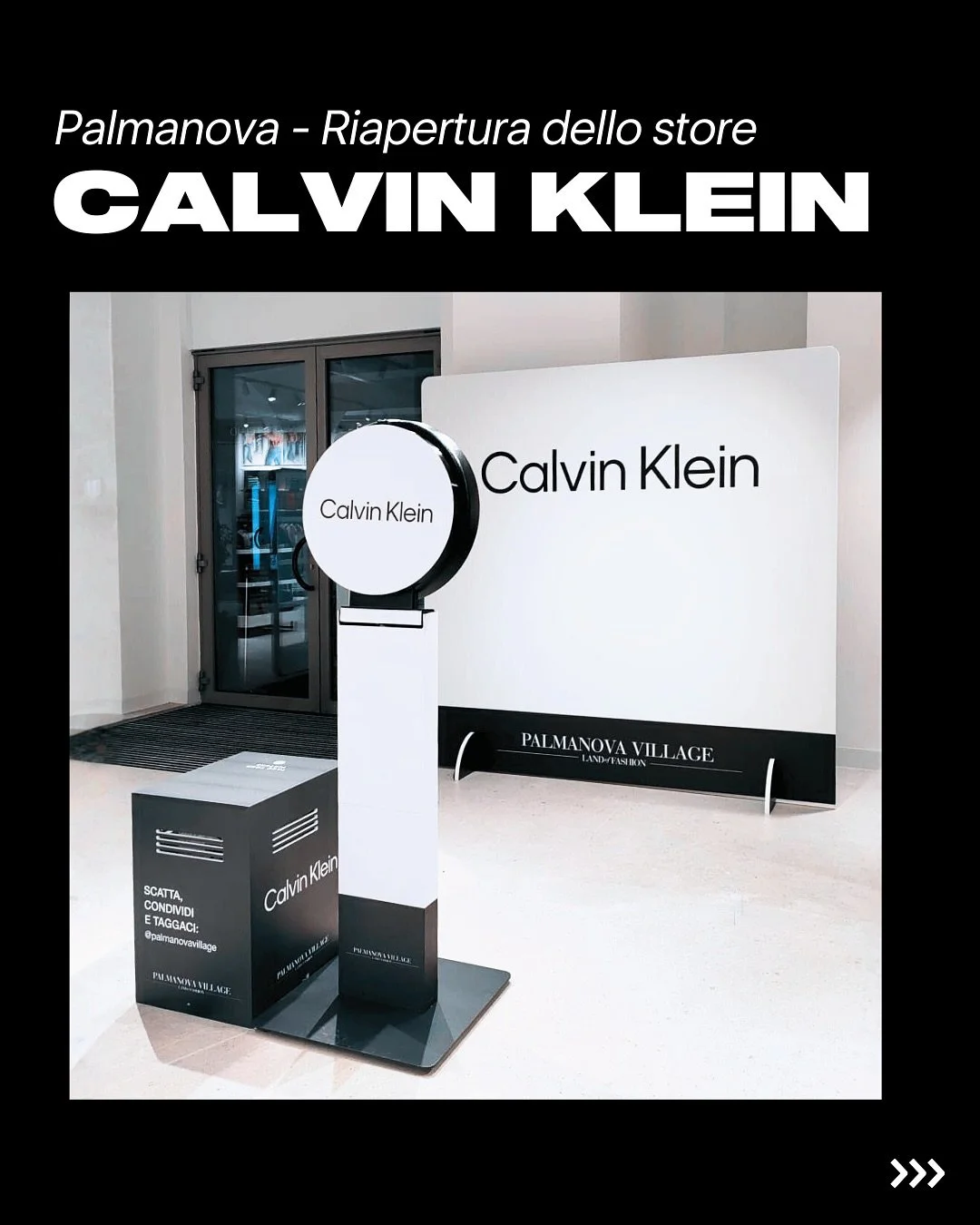 Per la riapertura del negozio Calvin Klein al Palmanova Village, abbiamo realizzato un Photo Booth completamente brandizzato.

Ogni ospite ha potuto scattarsi una foto e ricevere un gift personalizzato: un&rsquo;immagine che celebra il restyling e l&