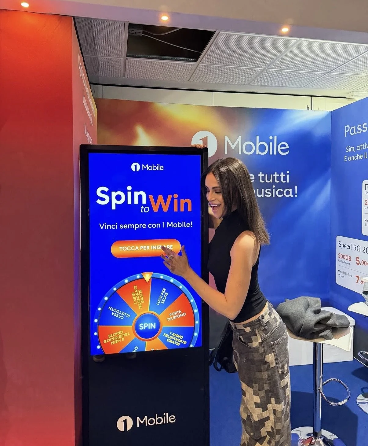 Spin to Win: il gioco interattivo per 1Mobile a Casa Sanremo