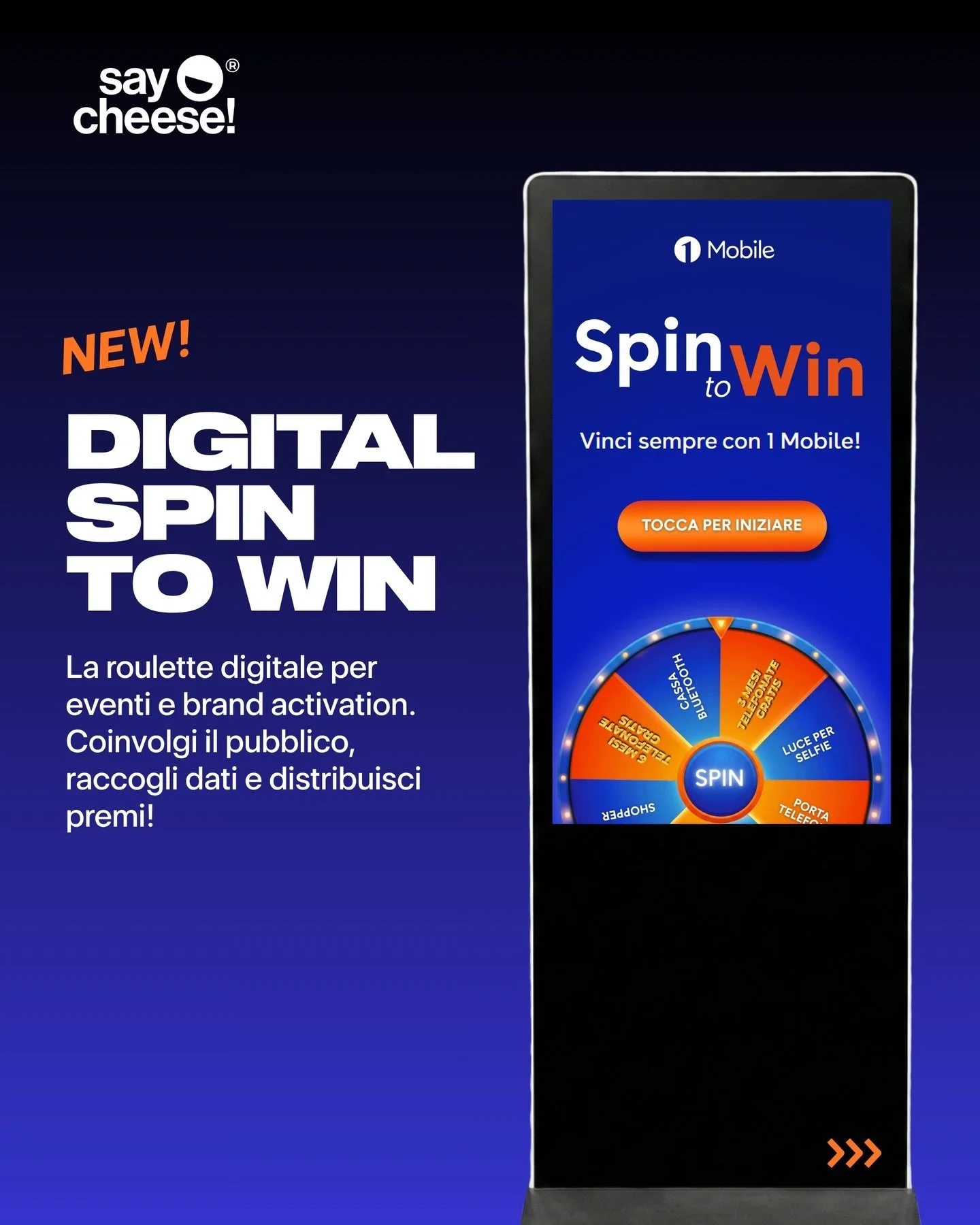 Trasforma il divertimento in risultati concreti

Con Spin to Win il gioco diventa molto pi&ugrave; di un semplice intrattenimento: &egrave; uno strumento di engagement che coinvolge il pubblico, raccoglie contatti e crea connessioni reali con il bran