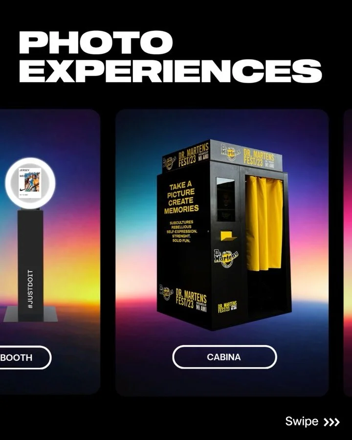 PHOTO EXPERIENCES &mdash; tutti i servizi 📸 

Photo Booth, Cabina, Korean Booth, Flash Booth, Fotografo Print e Photo Booth Itinerante.
👉 Swipe per scoprire ogni formato e il suo output. 

#PhotoExperience #PhotoBooth #BrandActivation #SayCheese #E