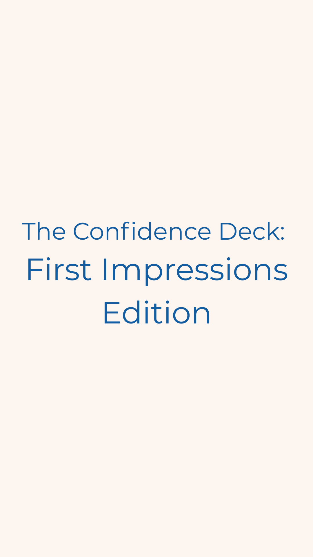 TCD First Impressions Deck