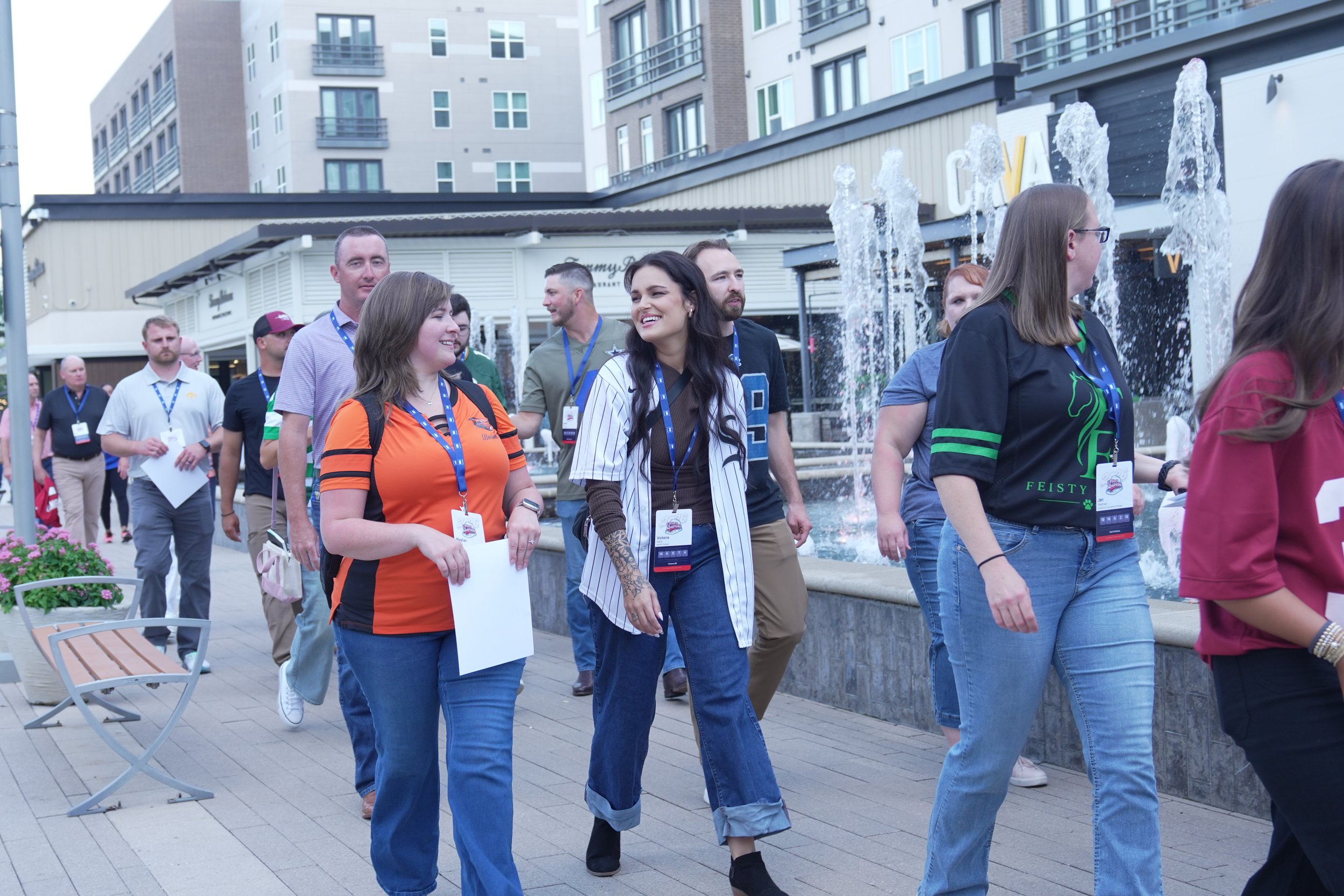 Dallas corporate conference attendees walking to office site event photographed by EM Corporate