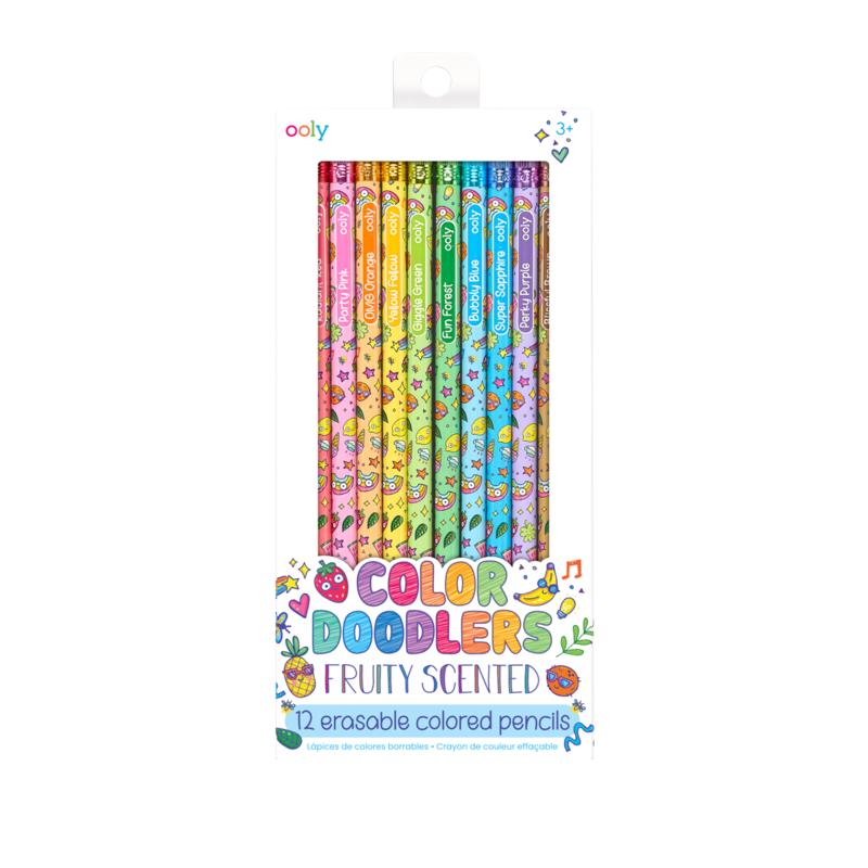 Color Doodlers Fruity Scented Erasable Color Pencils - Set of 12 — The Blue  House