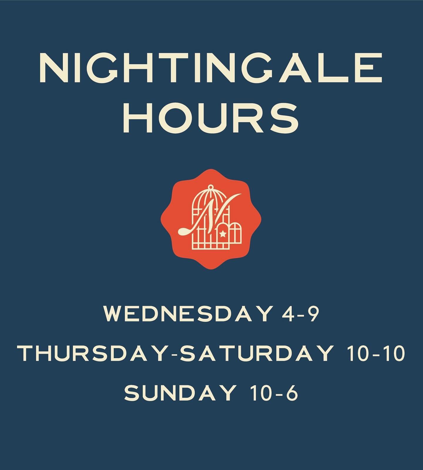 Current hours! 

CLOSED
Monday &amp; Tuesday

OPEN 
Wednesday 4-9
Thursday-Saturday 10-10
Sunday 10-6